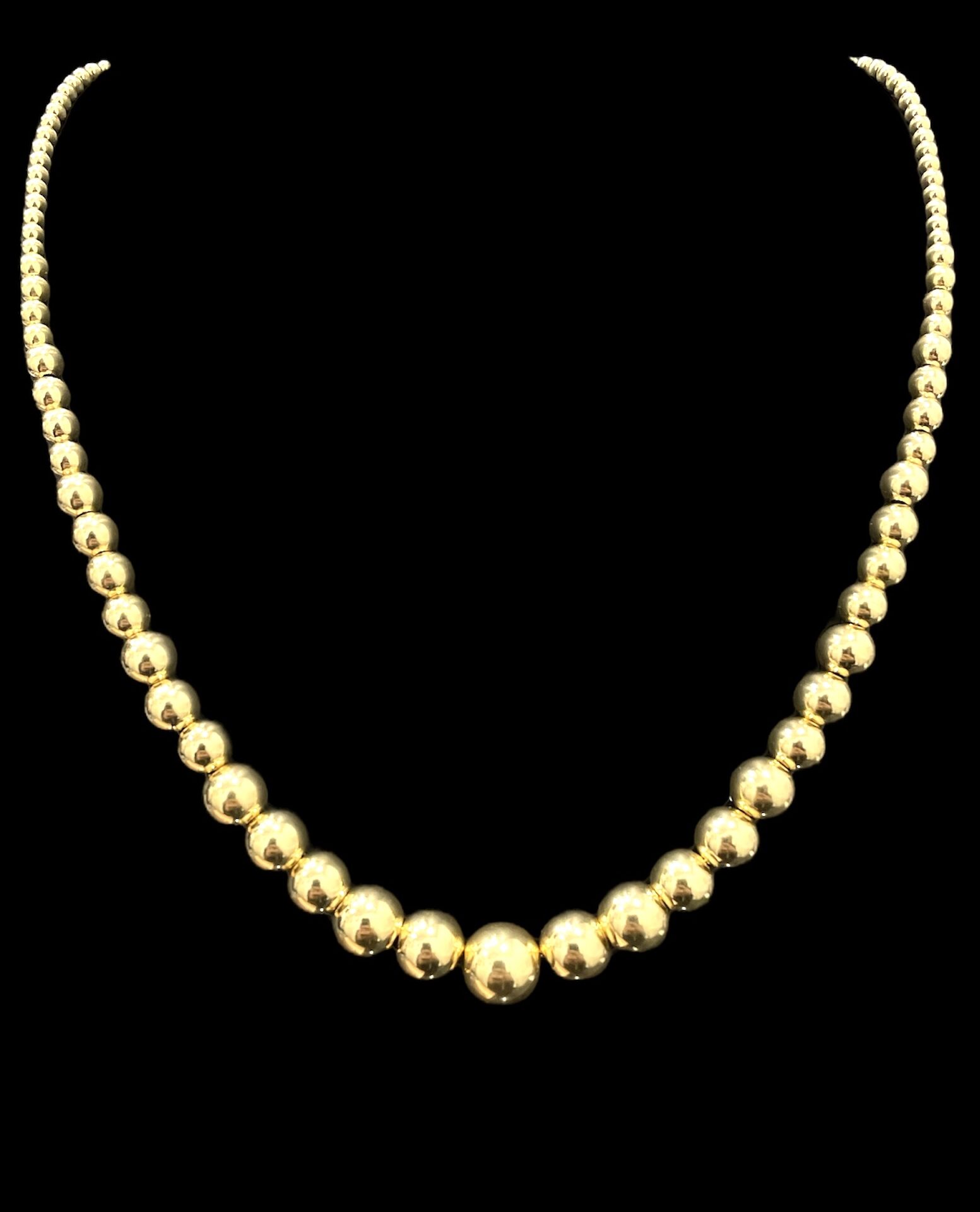 Collier Boules Lisses en Chute 10 mm